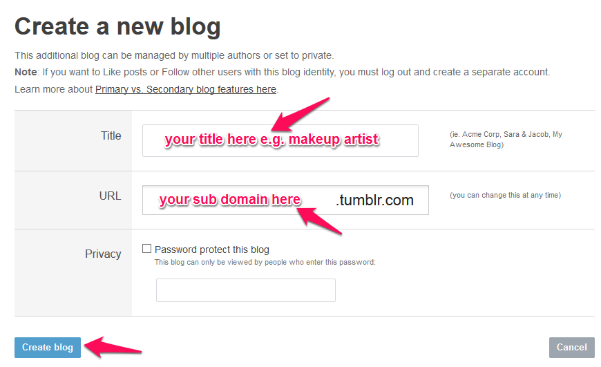 tumblr 1-adăugarea de postare pe blog pentru a îmbunătăți portofoliul de backlink