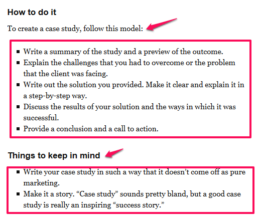create a case study - seo copywriting