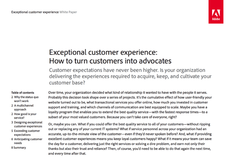 exceptional customer experience