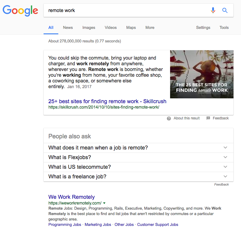 advanced SEO techniques google example 