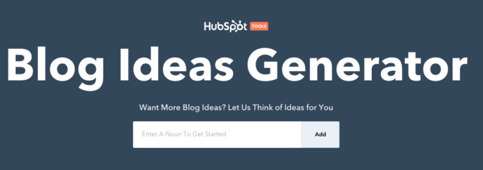 HubSpot's blog ideas generator tool.