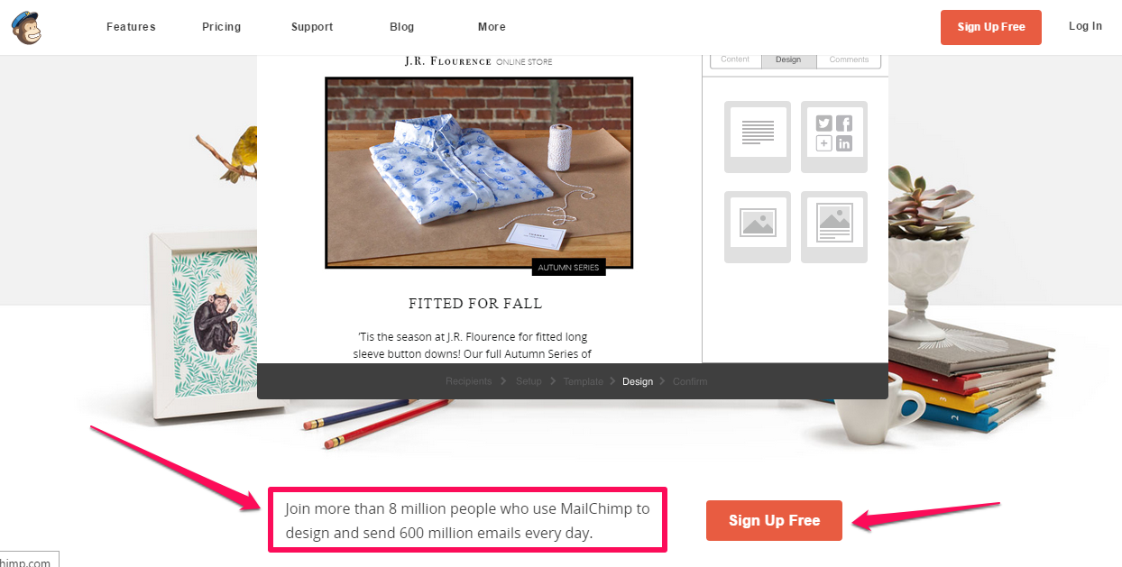 mailchimp CTA example