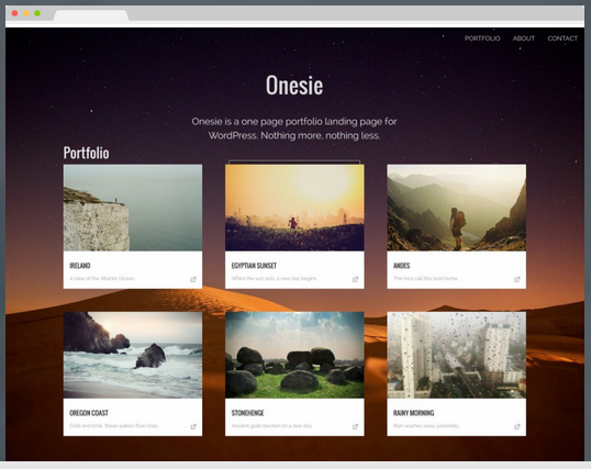 onesie free wordpress theme screenshot 