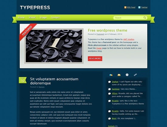 typepress free wordpress theme
