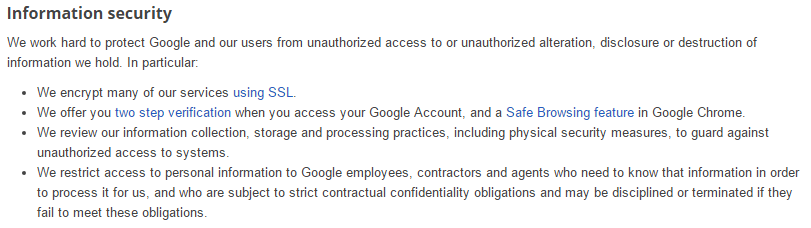 google private contact info