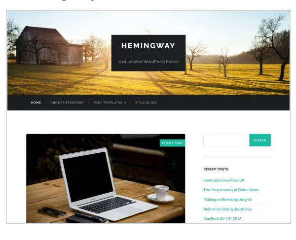 hemingway free wordpress theme 