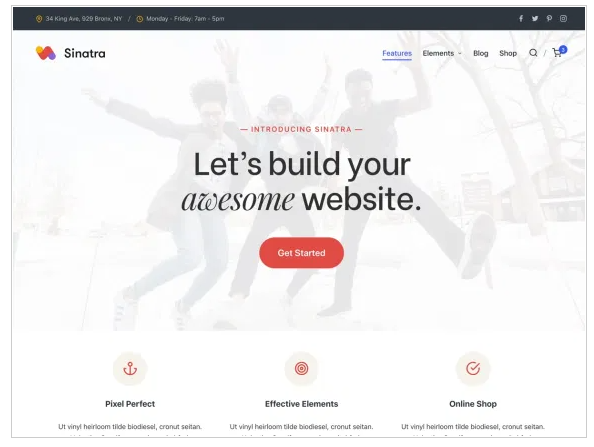 sinatra free wordpress theme