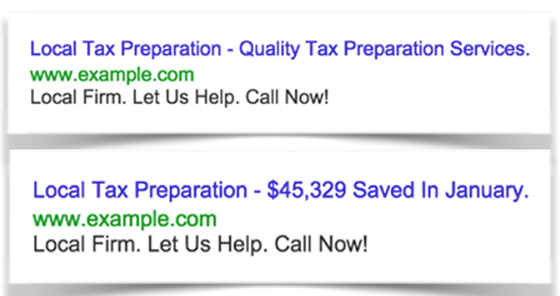 adwords headling test