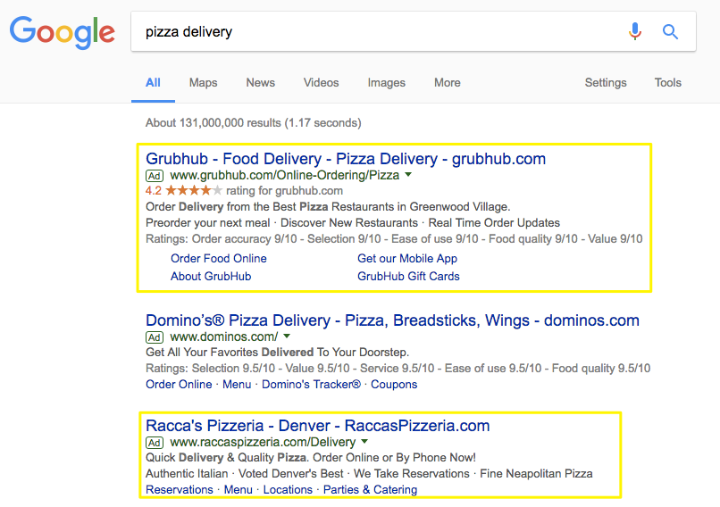 Google Ads Search Campaign Example