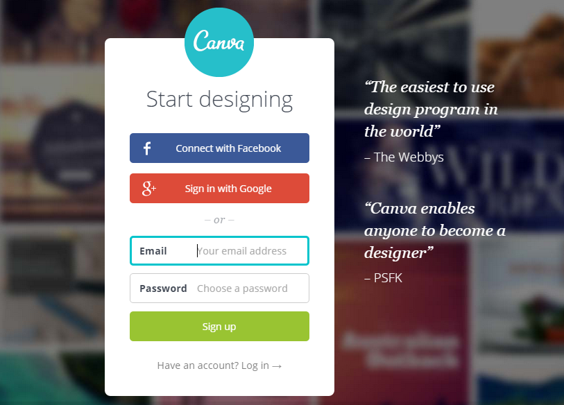 Canva graphic design program 