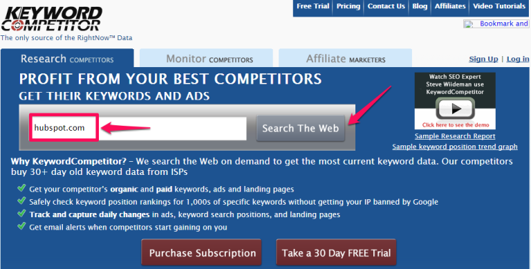 competitor website