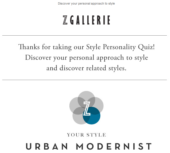 Zgallerie Style Personality Quiz