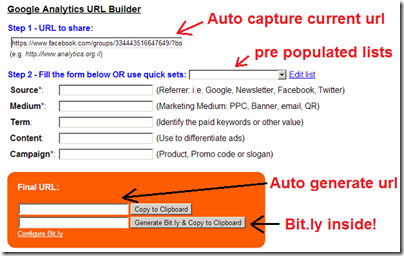 google chrome extensions GA URL builder