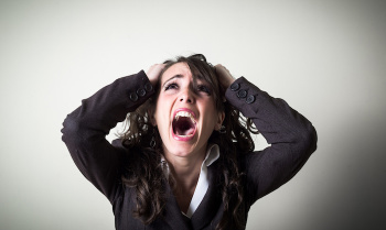 frustrated beautiful young businesswoman