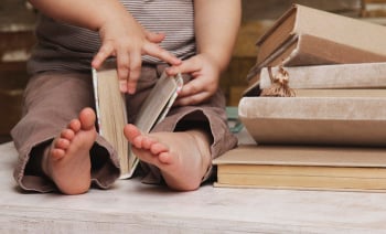 Small feet of a child