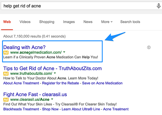 google ad copy strategies example 