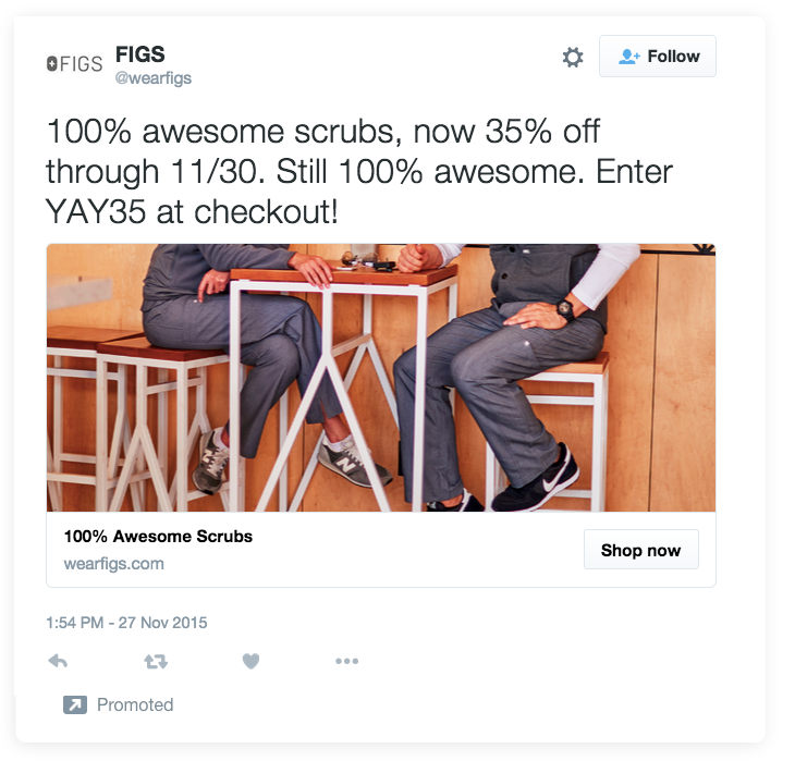 twitter ad strategies avoid hashtags examle 