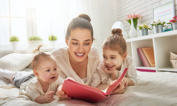 mother reading a book