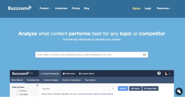 advanced and alternative search engines buzzsumo 