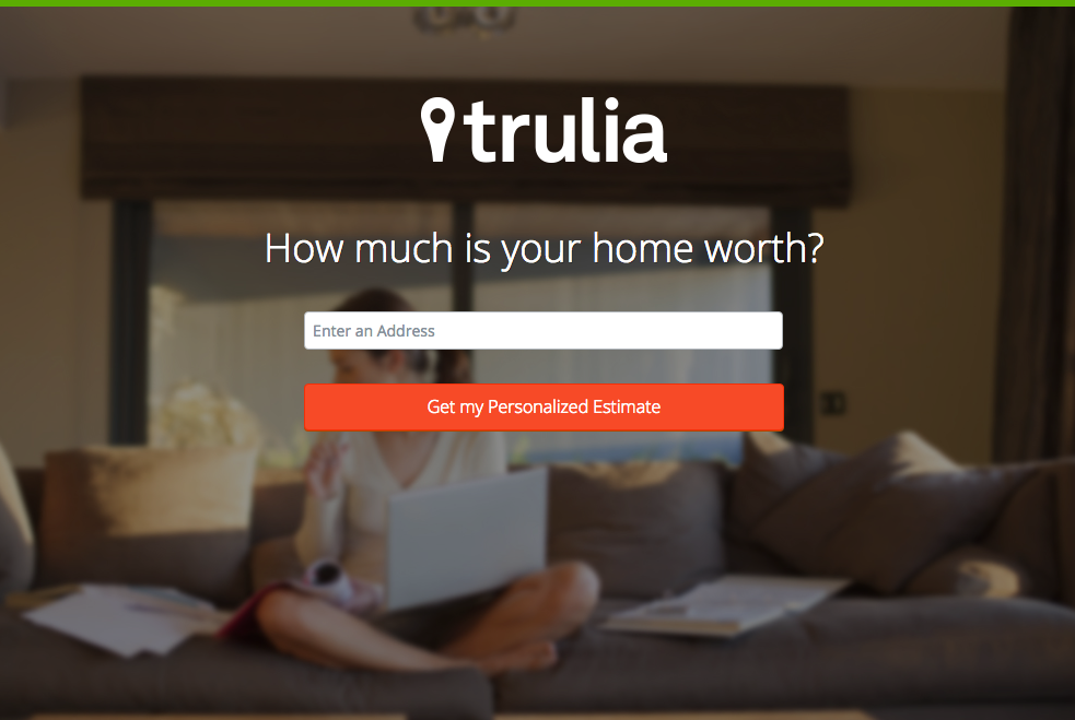 exemplo de design do site Trulia