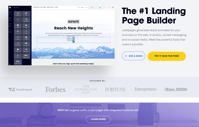 leapagese exemplo de landing pages