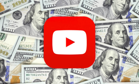 icone da empresa youtube com simbolos de capital ao fundo