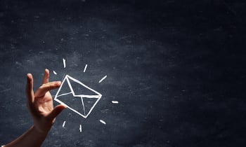 mailing list drawn by hand isolated on blackboard