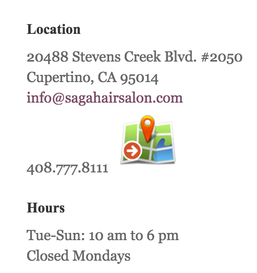 google maps marketing contact example