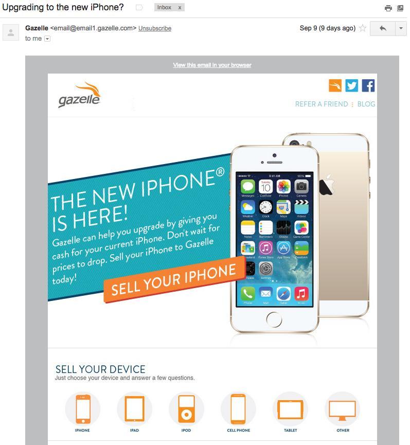 gazelle-new-iphone-email