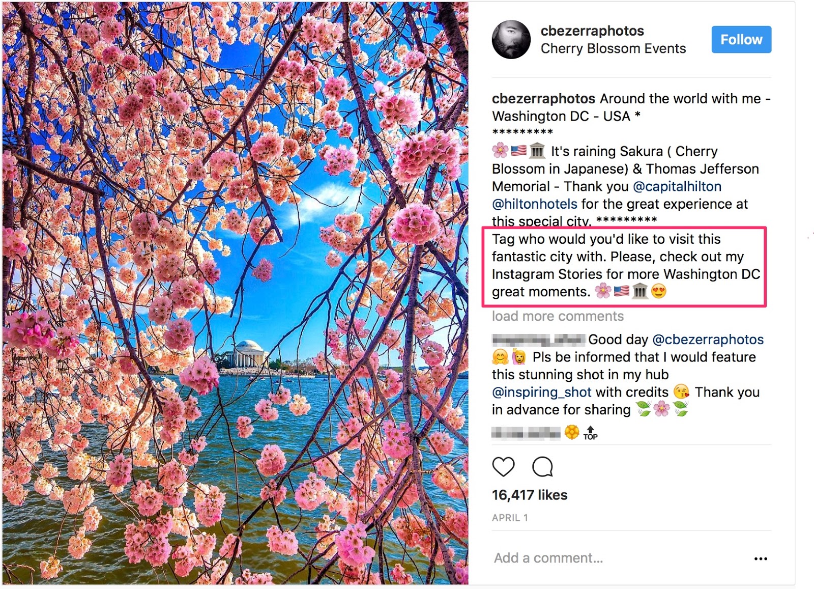 Claudio Bezerra on Instagram Around the world with me Washington DC USA It s raining Sakura Cherry Blossom in Japanese Thomas Jefferson Hi, I'm Hoai