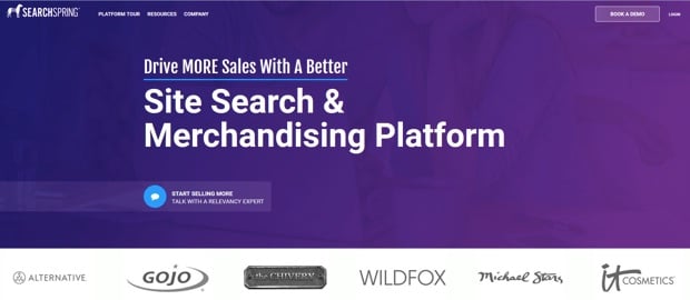 Searchspring Homepage 2017