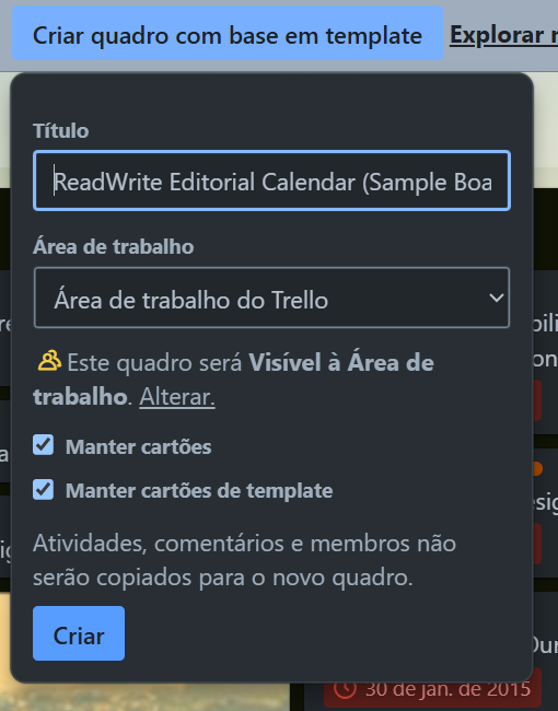 como usar o trello: criar quadro pro template 2