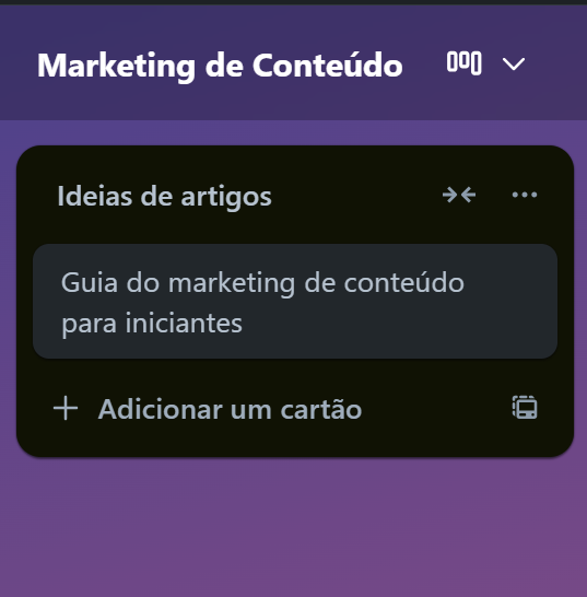como usar o trello: lista inicial