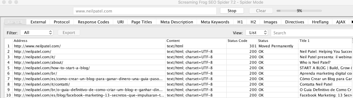 use screaming frog to create a sitemap