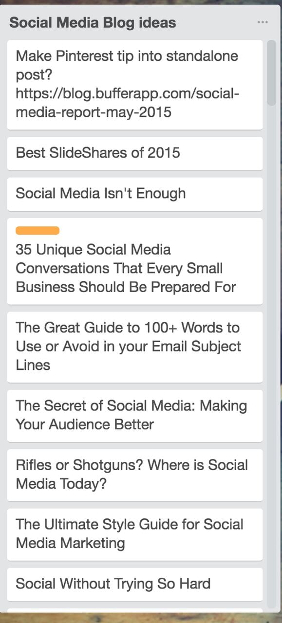 como usar o trello: social media blog ideas