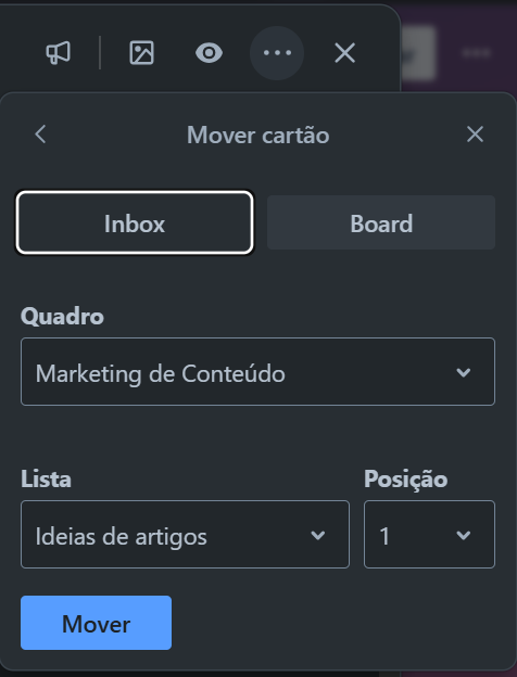 como usar o trello: mover cartão para outro quadro 2