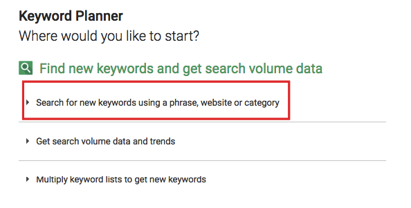 روش های بهبود سئو در صفحه اصلی : انتخاب کلمات کلیدی با google keyword planner