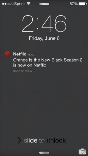 Netflix personalization in marketing comes in push notifications