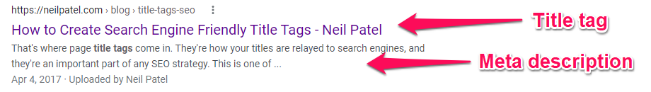 title tag vs meta descriptions