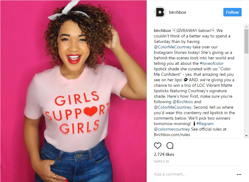 birchbox example how to drive instagram sales 