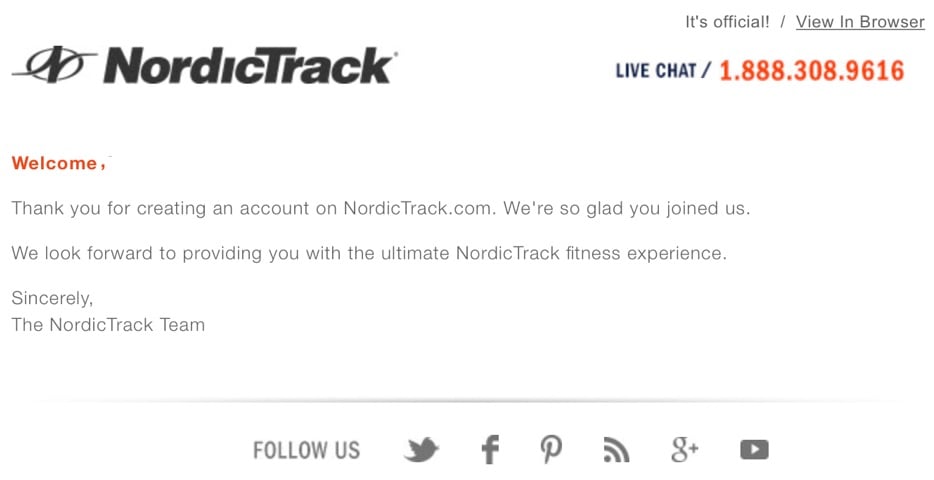 nordictrack-welcome-email