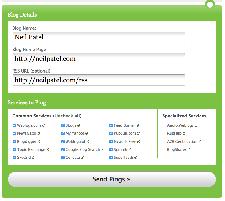 Pingomatic soumet des sites pour améliorer l'indexation des sites Web