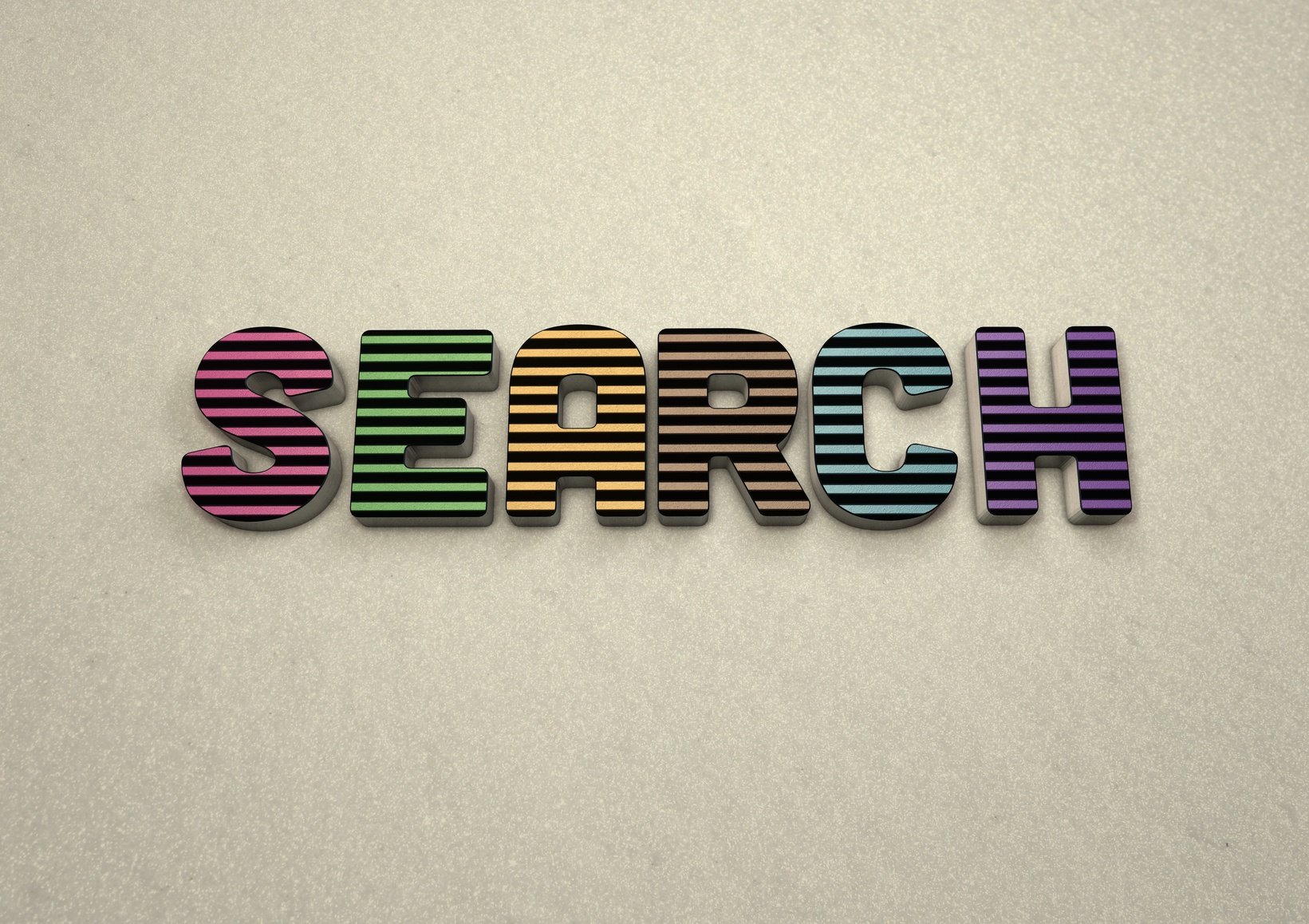 Search, 3D, Typography
