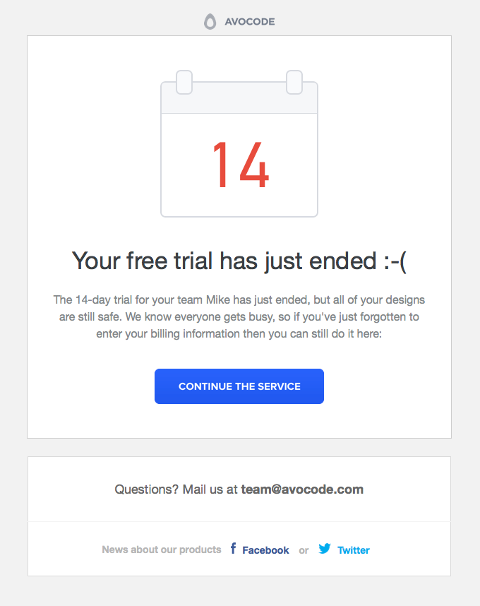 trial ended behaviorally triggered email