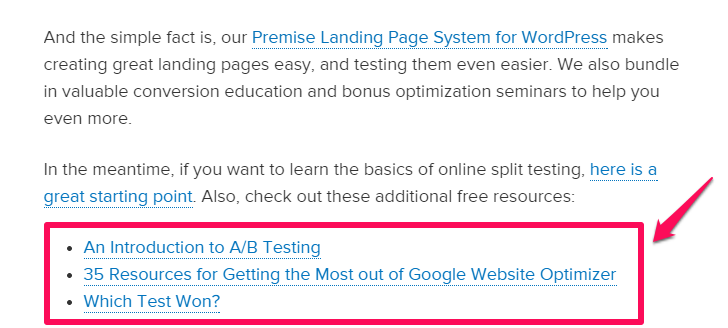 improve google rakings example of links 