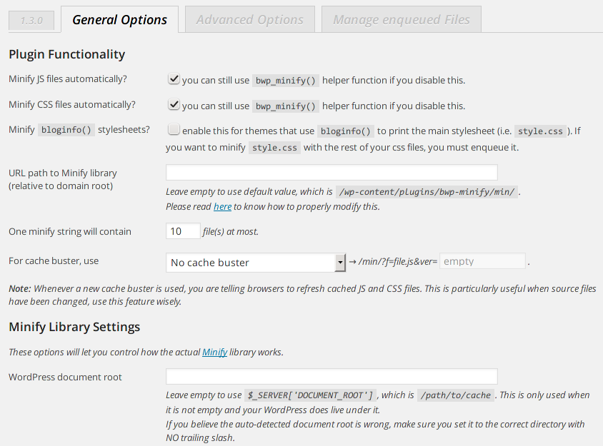 minify code wp plugin make site load faster 