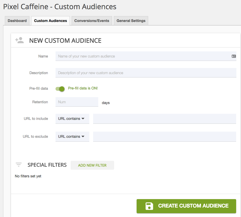 Pixel Caffeine Custom Audiences SaaS B2B Content Creation Experts Codeless WordPress