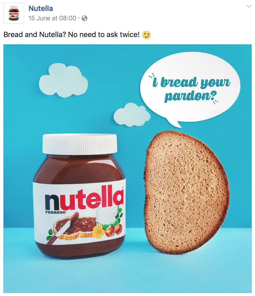 facebook organic reach example nutella 