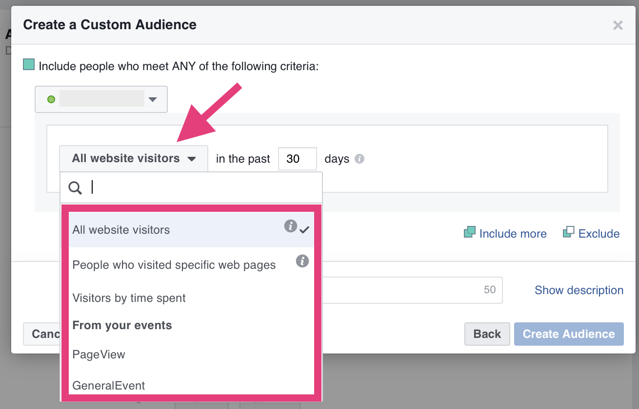 A screenshot showing however  to make  customized  audiences connected  Facebook.