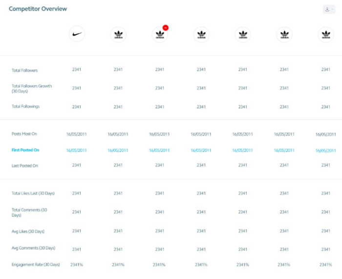 Instagram analytics tool competitor overview 